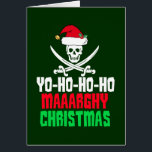 Funny Pirate Christmas Pun Yo Ho Ho Holiday Card<br><div class="desc">Yo ho ho ho maaarghy Weihnachten! Ein lustiges Piratenweihnachtsgeschenk mit einem Schädel und gekreuzten Schwertern für einen Feiertagsscallywag. Jeder Bukcaner mit einem Sinn für Spaß für unglaublich witzig Piratenpunzen wird dieses Geschenk Liebe. Frohe Weihnachten in Piratenumgangssprache,  wenn Sie wie ein Pirat,  Schädel und Kreuzknochen-Stil sprechen möchten.</div>