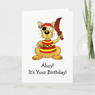 Funny Pirate Dog Birthday Greeting Karte