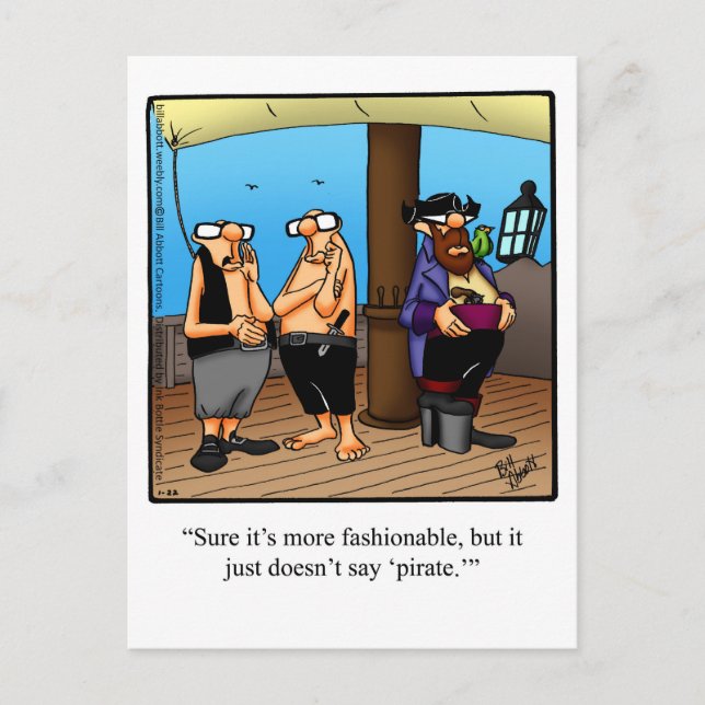 Funny "Pirate Fashion" Humour carte postale (Devant)