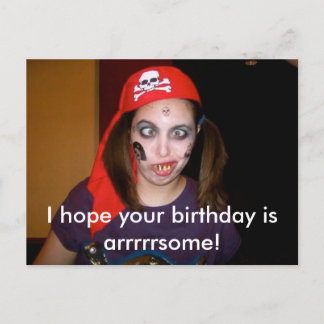 Funny Pirate Happy Birthday Postcard, Postcross Postkarte