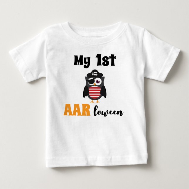 Funny Pirate Mein 1. Halloween Trick oder Treat Baby T-shirt (Vorderseite)