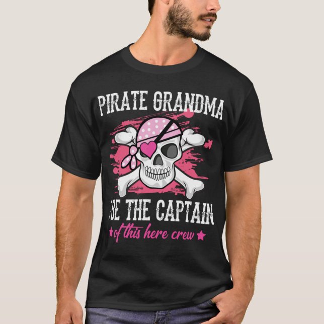 Funny Pirate Oma bin ich der Kapitän hier T-Shirt (Vorderseite)