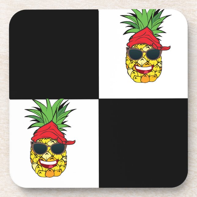 Funny Pirate Pineapple Getränkeuntersetzer (Vorderseite)