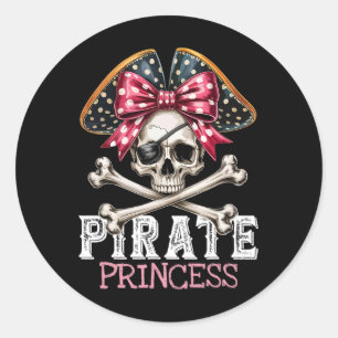 Funny Pirate Princess Coquette Bow Halloween Costu Runder Aufkleber