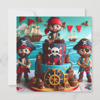 FUNNY PIRATES KIDS THEMED BIRTHDAY CAKE EINLADUNG