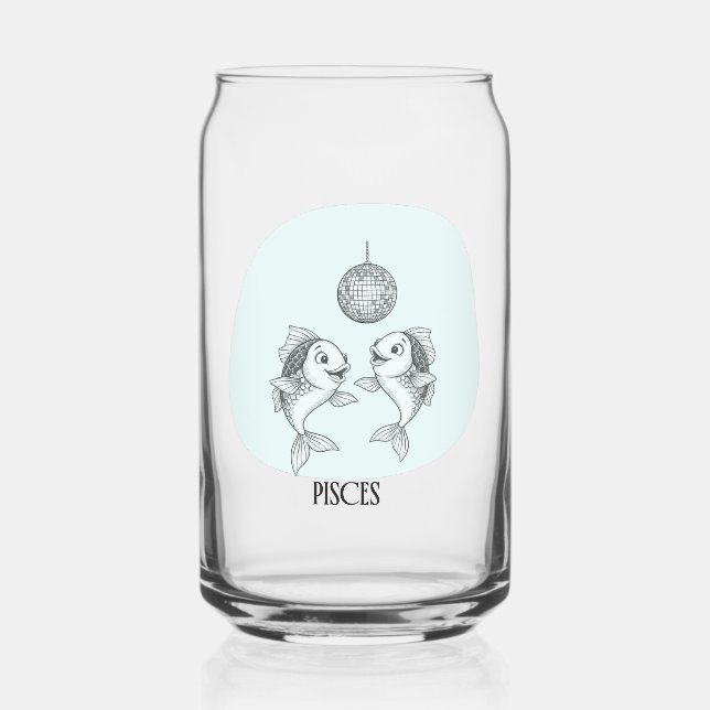 Funny Pisces Zodiac Disco Fish Drinkware Set (Recto)