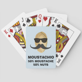 Funny Pistachio Mustache Gag Spielkarten