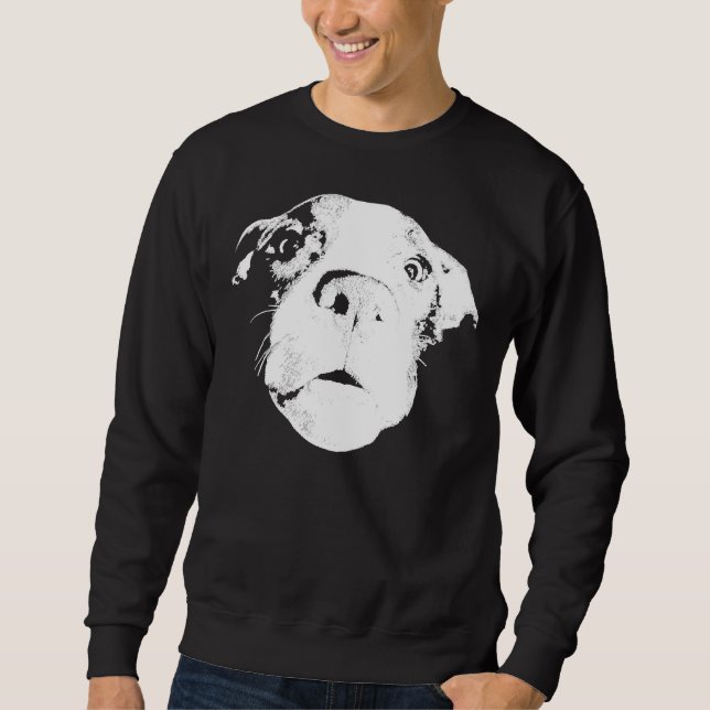 Funny Pit Bull Bully Amstaff Face Sweatshirt (Vorderseite)