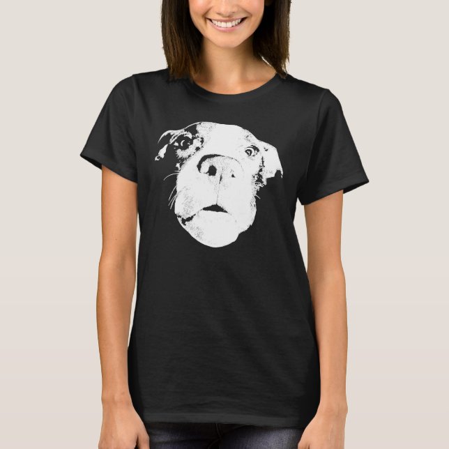 Funny Pit Bull Bully Amstaff Face T-Shirt (Vorderseite)