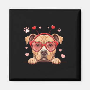 Funny Pitbull Dog Heart Headband Valentine Womens Magnet