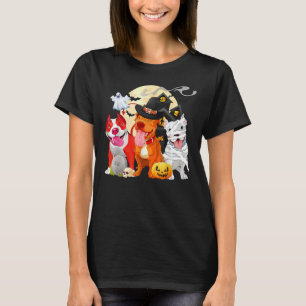 Funny Pitbull Dog Hexenhut Beängstigend Pumpkin Ha T-Shirt
