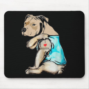Funny Pitbull Hund I Liebe Grandpa Tattoo Funny Gr Mousepad