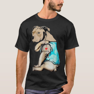Funny Pitbull Hund I Liebe Grandpa Tattoo Funny Gr T-Shirt