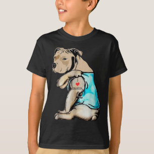 Funny Pitbull Hund I Liebe Grandpa Tattoo Funny Gr T-Shirt