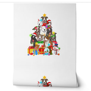 Funny Pitbull Hund Weihnachtsbaum Lichter Welpen H Tapete