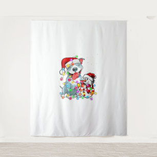 Funny Pitbull Hund Weihnachtsweihnachtsfest T-Shir Wandteppich