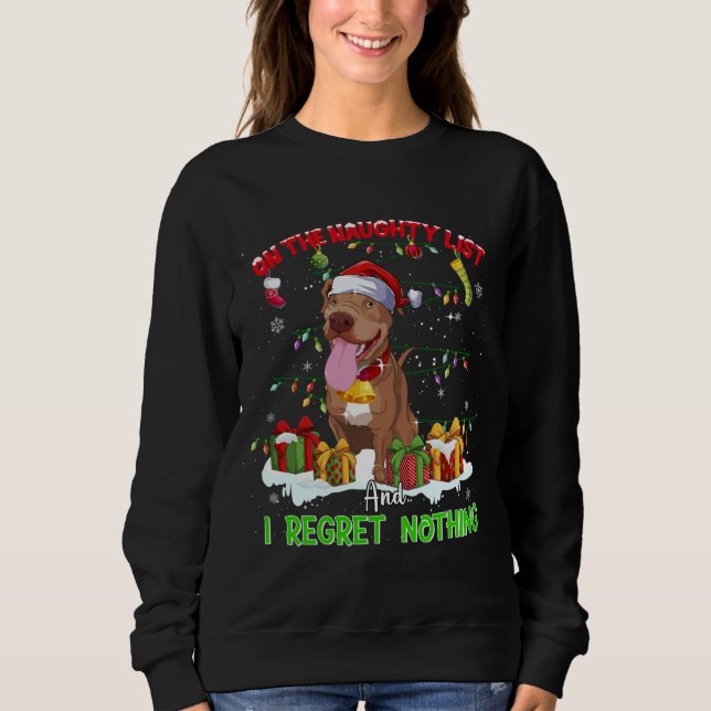 Funny Pitbull Noël laid Sweat Chien Xmas Outf (Devant)