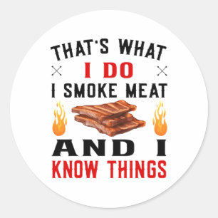 Funny Pitmaster Byrbecue Ribs - I Smoke Meat Grill Runder Aufkleber