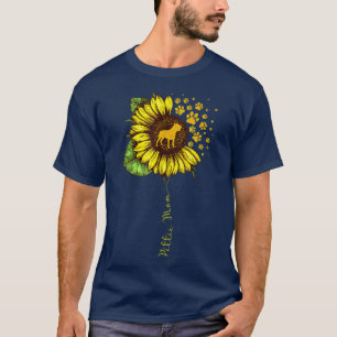 Funny Pittie Mama Sonnenblumen Mütter Tag Pitbull T-Shirt