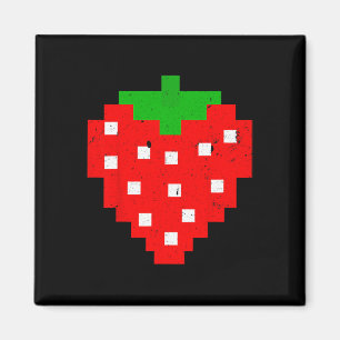 Funny Pixel Strawberry 80er Video Game Costume Magnet