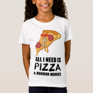 Funny Pizza and Horror Movies Geschenke Männer Fra T-Shirt