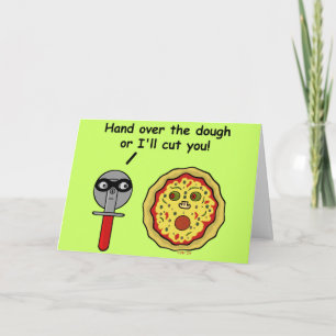 Funny Pizza Cutter Teigpuffer Feiertagskarte