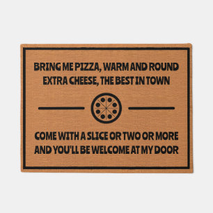 Funny Pizza Delivery Spaß Rustikal Minimalistisch Fußmatte