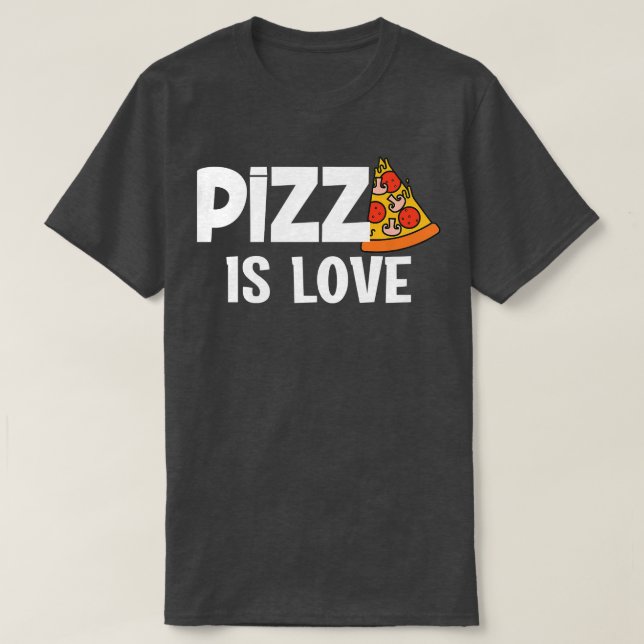 Funny Pizza ist Liebe Slice of Heaven T-Shirt (Design vorne)