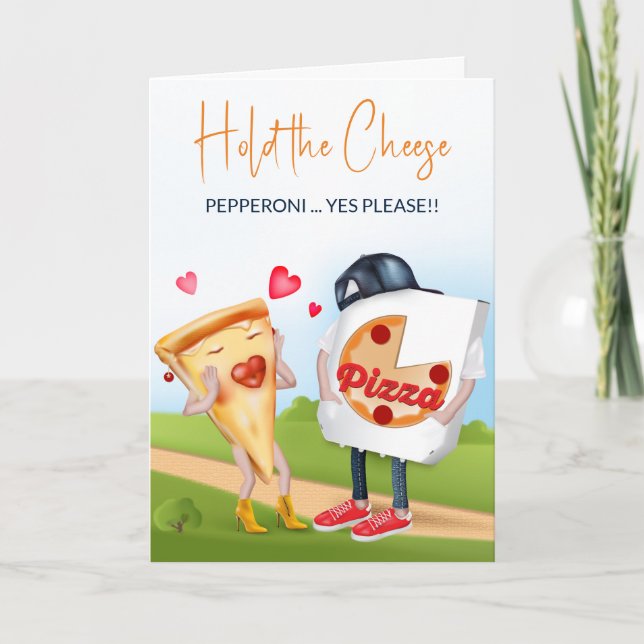 Funny Pizza Liebe Card Karte (Vorderseite)