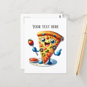 Funny Pizza Liebhaber fügen Text Postkarte
