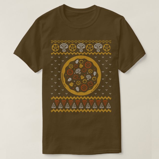 Funny Pizza Lover Ugly Christmas Happy Holiday Fas T-Shirt (Design vorne)
