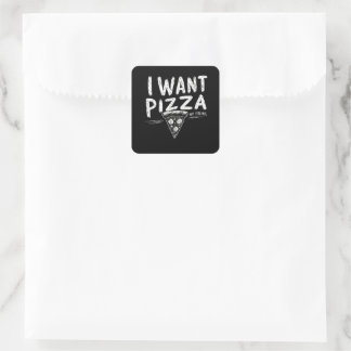 Funny Pizza Lover Zitat Quadratischer Aufkleber