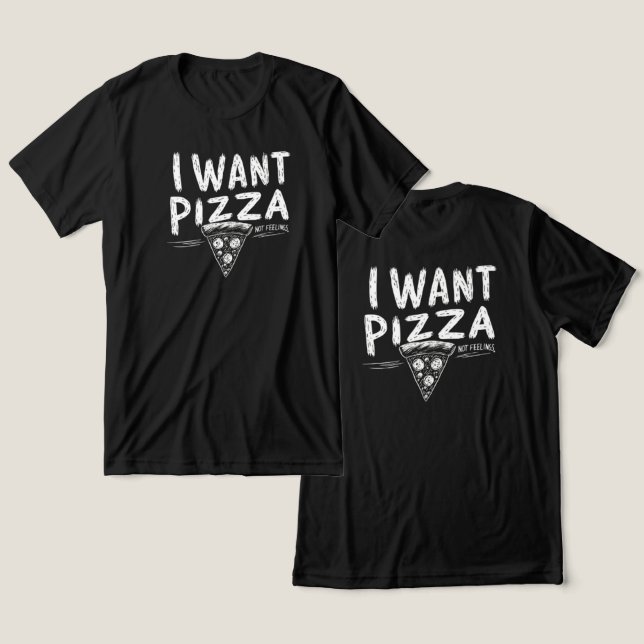 Funny Pizza Lover Zitat Tri-Blend Shirt (Design vorne & hinten)