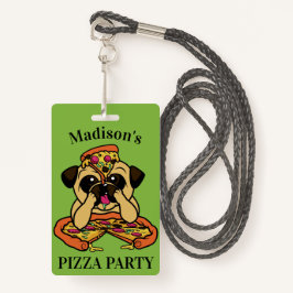 Funny Pizza Mops Custom Text Abzeichen Ausweis