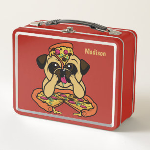 Funny Pizza Mops individuelle Name Lunch Boxen