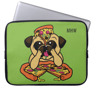 Funny Pizza Mops kundenspezifische Laptop-Ärmel Laptopschutzhülle