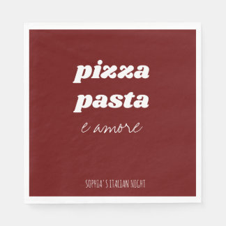 Funny Pizza Pasta Amore Rote Italienische Küche Serviette