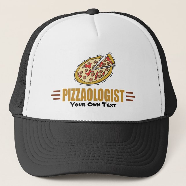 Funny Pizza Personalize It! Liebe Essen Pizza Pie  Truckerkappe (Vorderseite)