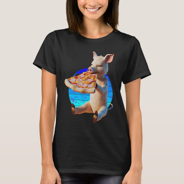 Funny Pizza Pig T-Shirt (Vorderseite)