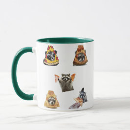 Funny Pizza Raccoon Set For Meme Lovers Mug Tasse