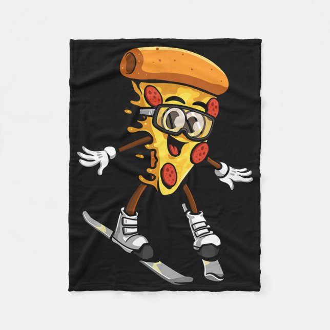 Funny Pizza Ski Cheesy Pie Foodie Skiing Instructo Fleecedecke (Vorderseite)
