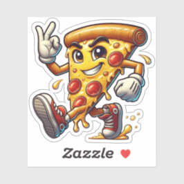 Funny Pizza Slice Sticker with Attitude 