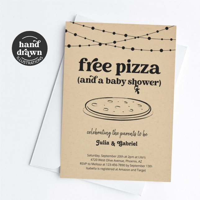 Funny Pizza Theme Couple's Baby Shower Einladung (Von Creator hochgeladen)