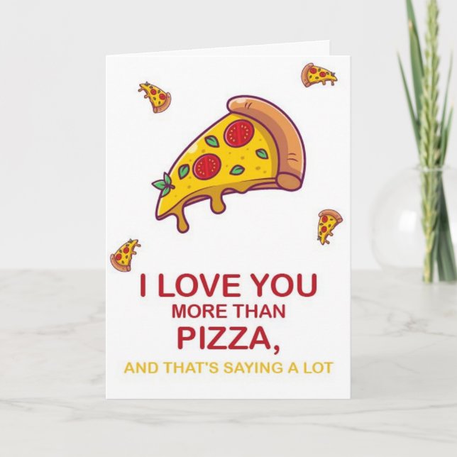 Funny Pizza Valentinstag Dankeskarte (Vorderseite)