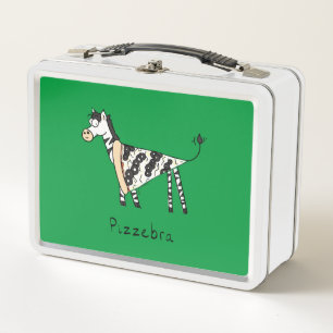 Funny Pizza Zebra Niedlicher Cartoon Kinder Metall Brotdose