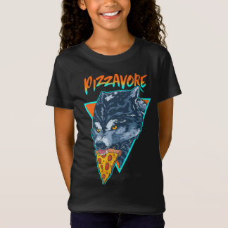 Funny Pizzavore Pizza Lover Pun Wolf Retro 90er Va T-Shirt