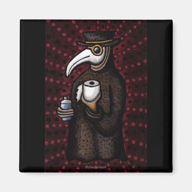 Funny Plague Doctor mit Toilettenpapier Magnet (Vorne)