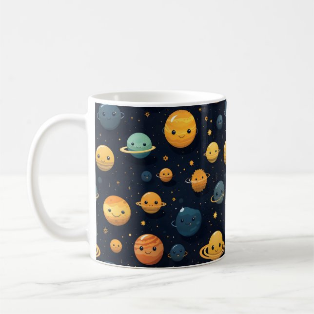 Funny Planets Space Pattern Kaffeetasse (Links)