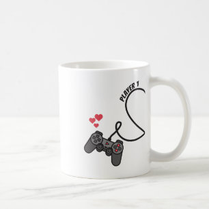 Funny Player 1 Spieler 2 Matching Gamer Couple Ihn Kaffeetasse