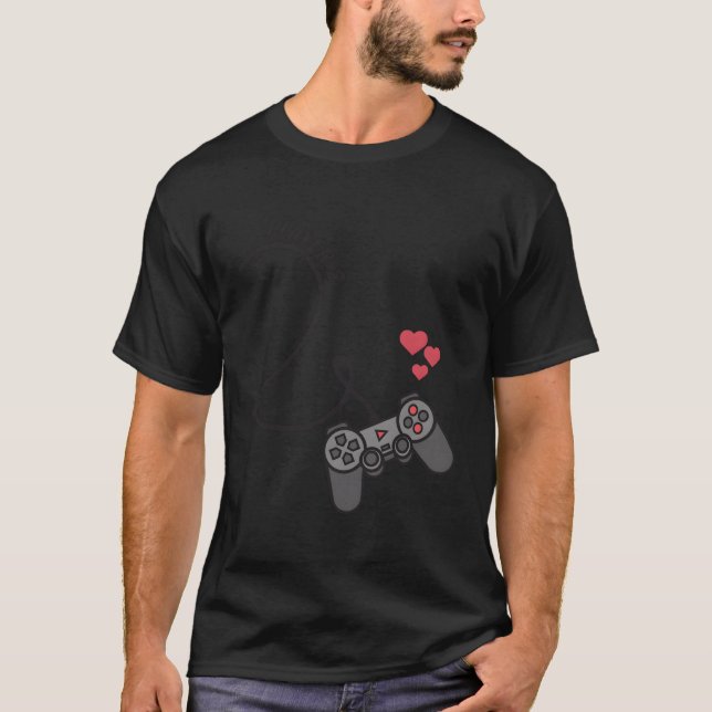 Funny Player 1 Spieler 2 Matching Gamer Couple Ihn T-Shirt (Vorderseite)